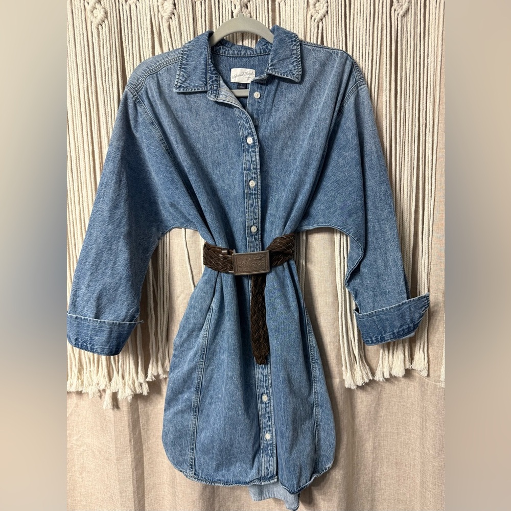 Over-Sized Denim Button-Up Dress By Universal Thread,  Sz Small